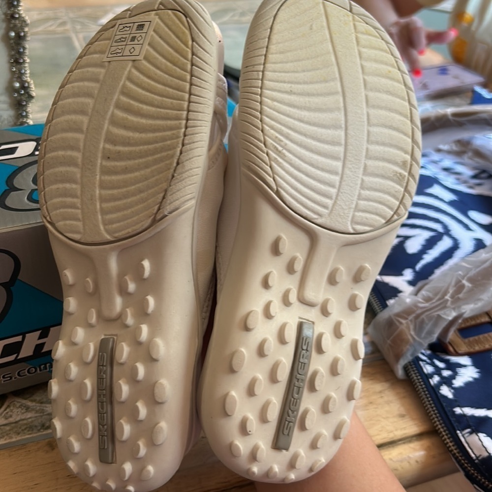 White Skechers Sandals - Picture 6 of 6